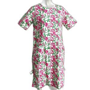 Lilly Pulitzer Vintage Floral Tulip Dress 100% Cotton Lined Pockets Size 4 EUC